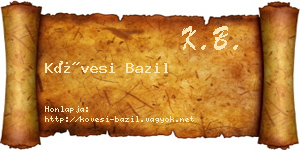 Kövesi Bazil névjegykártya